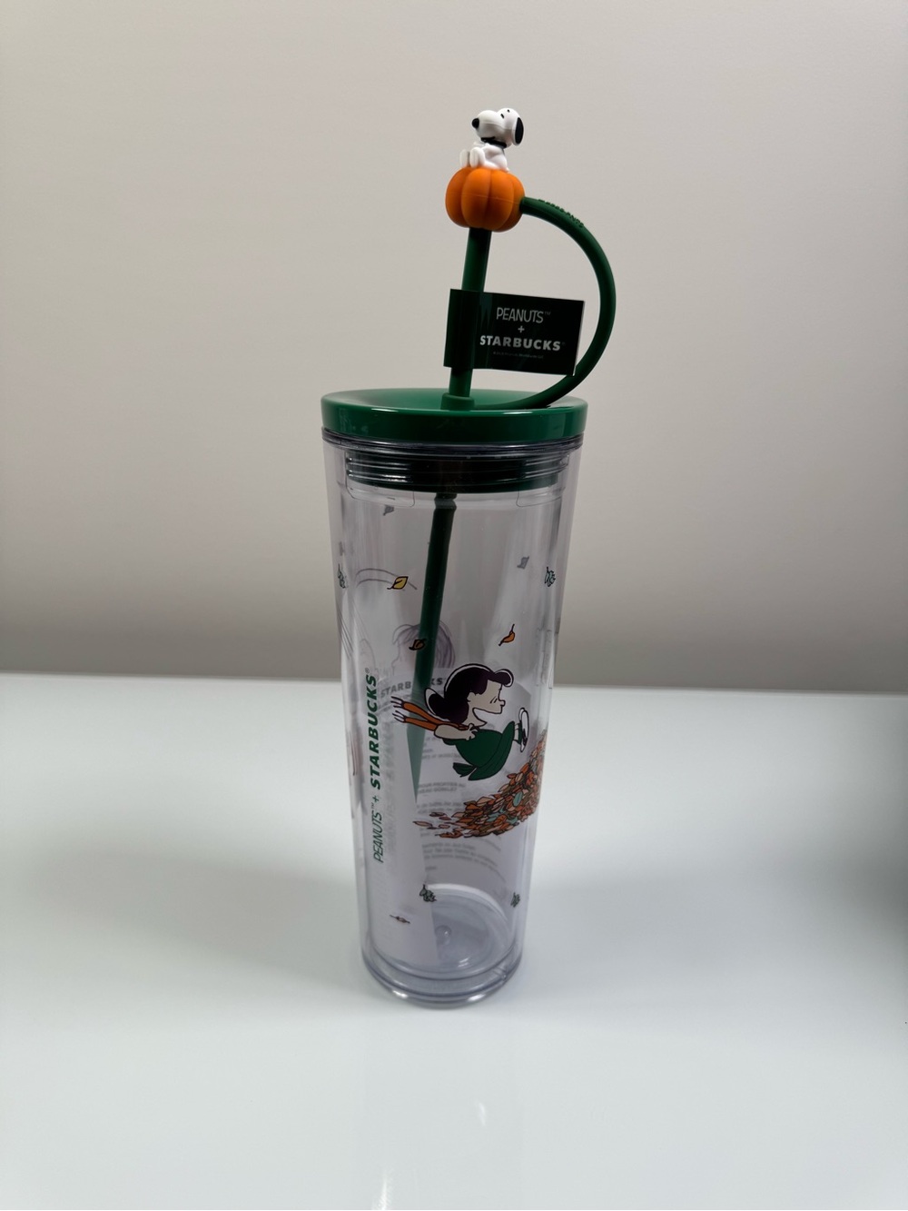 Starbucks Peanuts Snoopy Pumpkin Green Tumbler